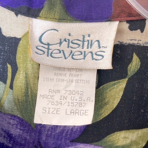❤️ CRISTIN STEVENS VINTAGE Button Down Tshirt Size L - Picture 4 of 4